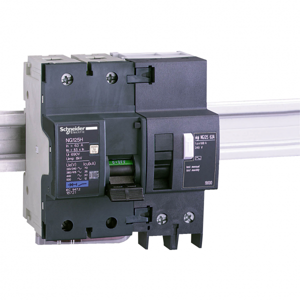 Vignette 2 produit NG125 Vigi NG125 - bloc diffrentiel - 63A - 2P - 230..415V - 30mA | Ref : 19000