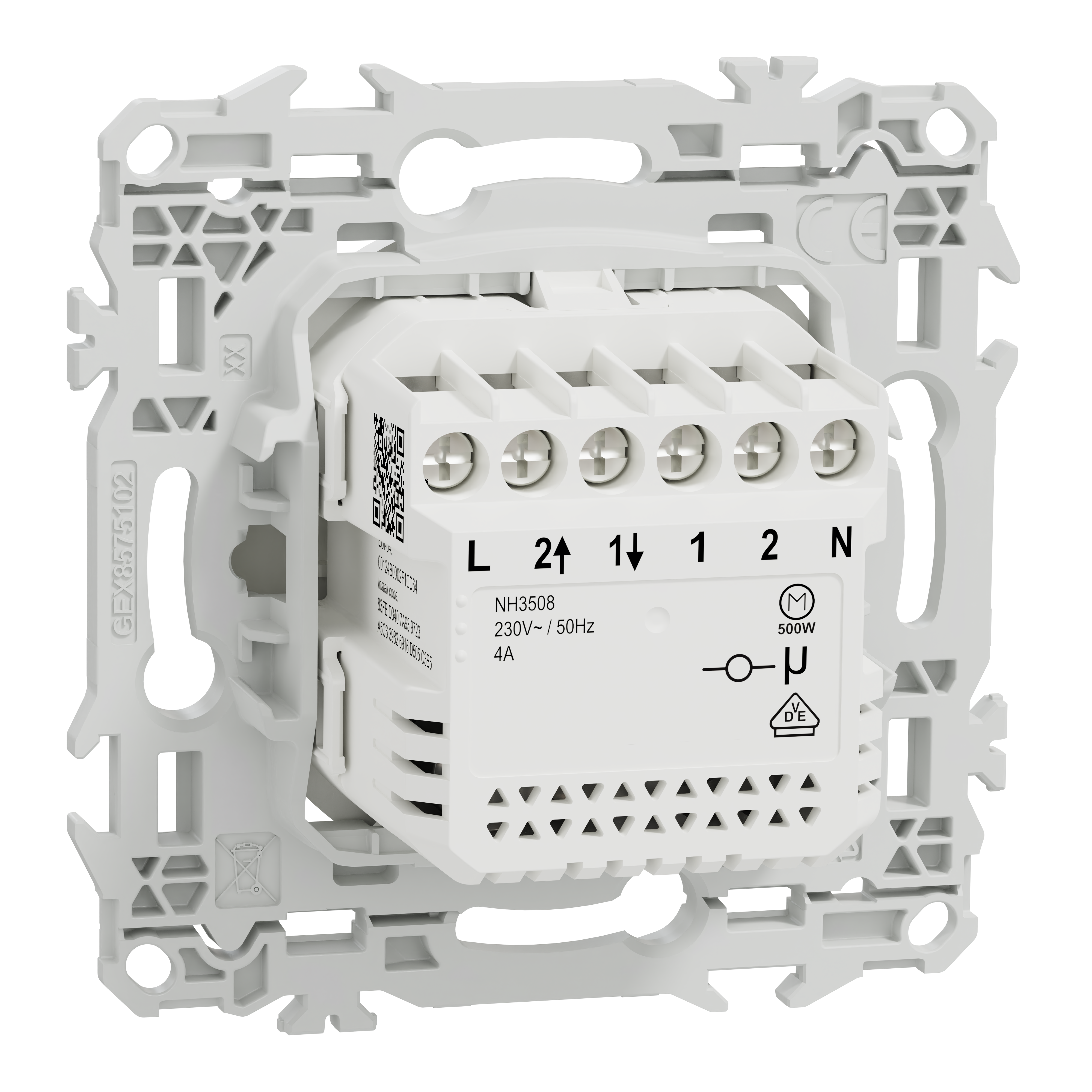 Vignette 2 produit Wiser Odace - interrupteur volet-roulant connect� 4A zigbee - blanc craie | Ref : S920567