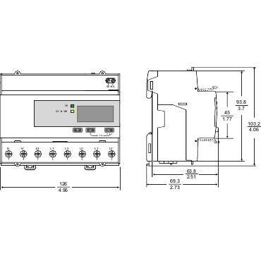 Vignette 2 produit Acti9 iEM - compteur tri TI souples U018 - multitarif - alarme kW - Modbus | Ref : A9MEM3555