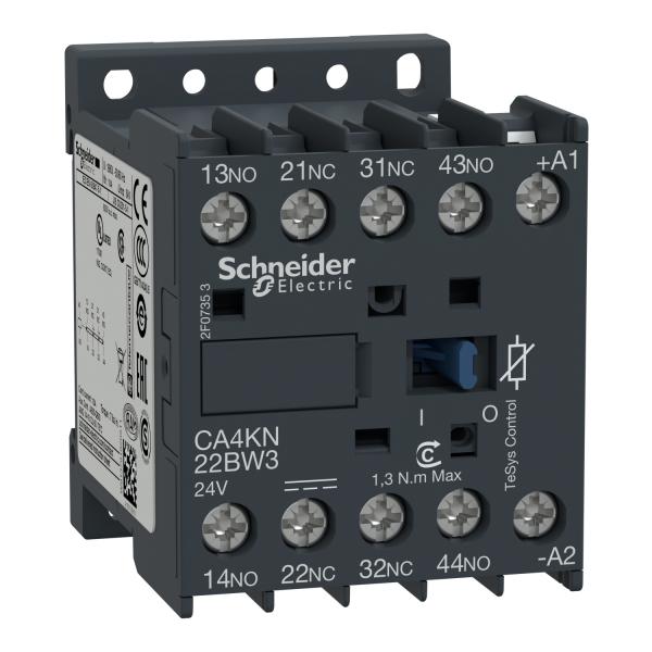 Vignette 2 produit TeSys CA4K - contacteur - 2F+2O - instantan - 10A - 24Vcc | Ref : CA4KN22BW3