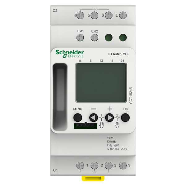 Vignette 2 produit Acti9 IC Astro - interrupteur crépusculaire programmable - 2 canal - smart | Ref : CCT15245