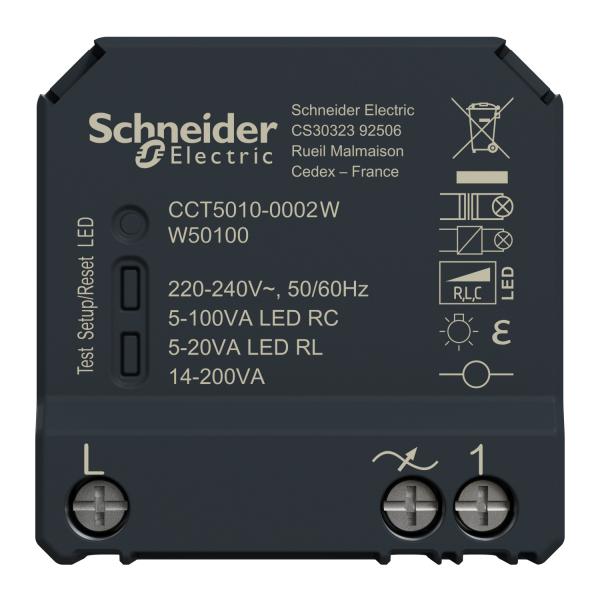 Vignette 2 produit Wiser - micromodule encastré - pour variation de lumière - permet de varier la lumière grâce à la passerelle wifi via smartphone ou assistant vocal - liaison zigbee 2.4GHz - compatible avec tous les appareillages du marché | Ref : CCT5010-0002W