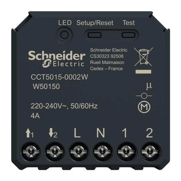 Vignette 2 produit Wiser - micromodule encastré - zigbee - pour volet-roulant - permet de gérer les volets roulants grâce à la passerelle wifi. via smartphone ou assistant vocal - liaison zigbee 2.4GHz - compatible avec tous les appareillages du marché | Ref : CCT5015-0002W
