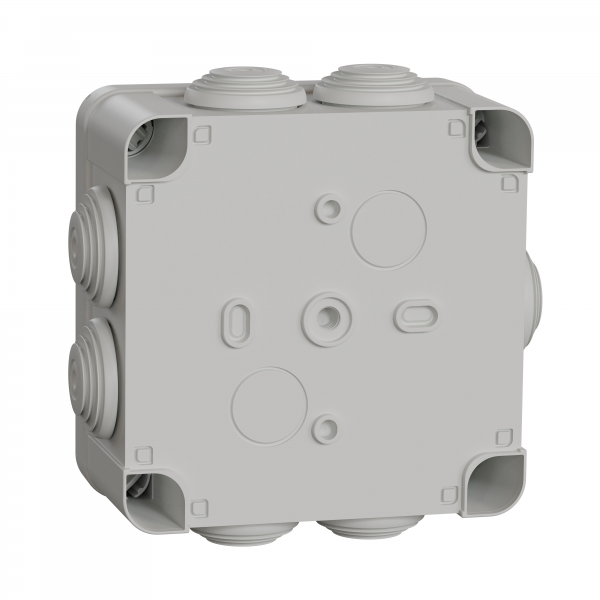 Vignette 2 produit Mureva Box, boite de dérivation IP55 + embouts 105x105x55, gris | Ref : ENN05005