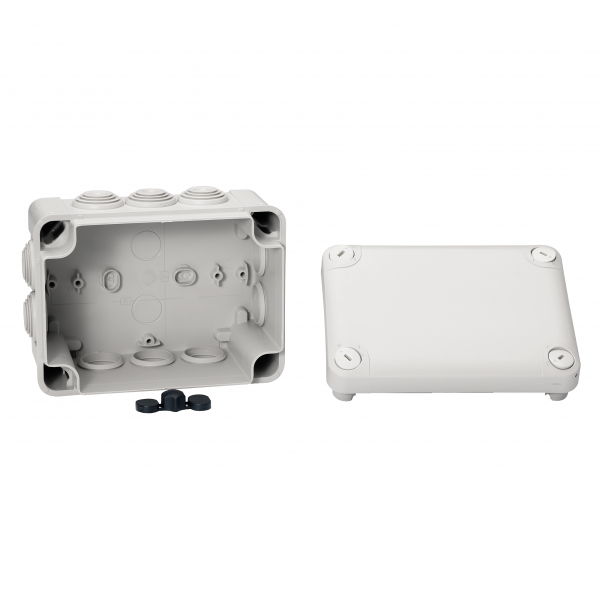Vignette 2 produit Mureva Box, boite de drivation IP55 + embouts 150x105x80, gris | Ref : ENN05007