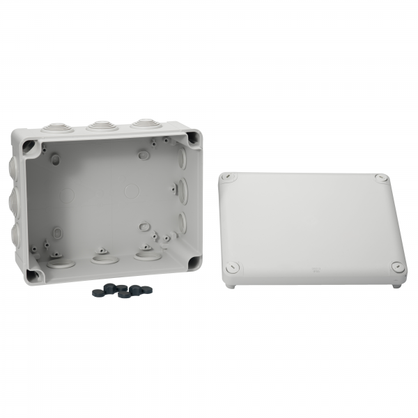 Vignette 2 produit Mureva Box, boite de drivation IP55 + embouts 225x175x100, gris | Ref : ENN05013