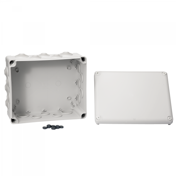 Vignette 2 produit Mureva Box, boite de dérivation IP55 + embouts 275x225x120, gris | Ref : ENN05017
