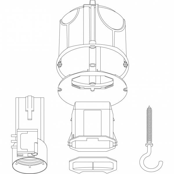 Vignette 2 produit Multifix Air DCL, boîte de centre avec couv non affleur connect douille piton | Ref : IMT35023