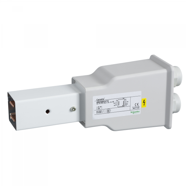Vignette 2 produit Canalis KBB - embout d'alimentation droit 40A blanc - 2x(3L+N)+PE - bus | Ref : KBB40ABD44TW 