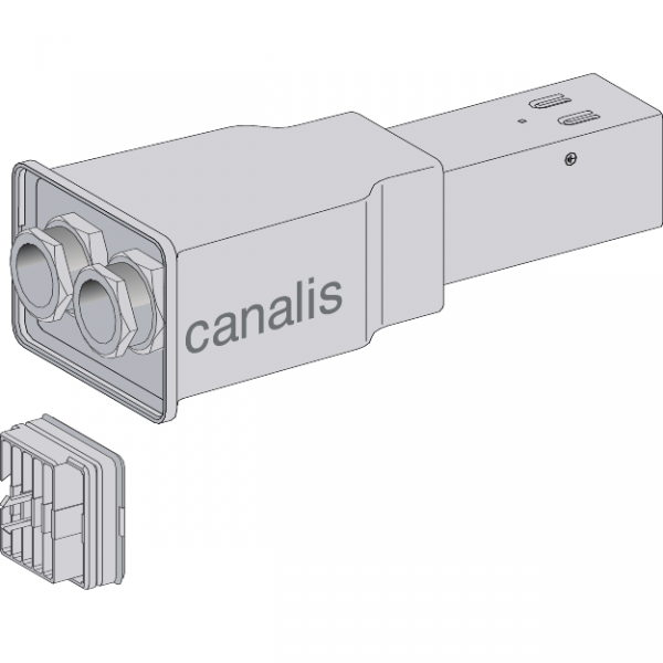Vignette 2 produit Canalis KBB - embout d'alimentation gauche 40A blanc - 2x(3L+N)+PE - 1 terre | Ref : KBB40ABG44EW