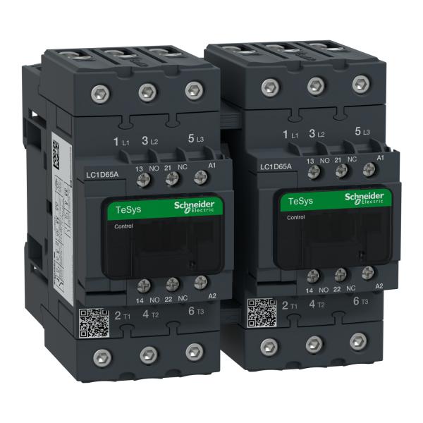 Vignette 2 produit TeSys D - contacteur inverseur Everlink - 3P - AC-3 - 440V - 65A - bobine 48V CA | Ref : LC2D65AE7