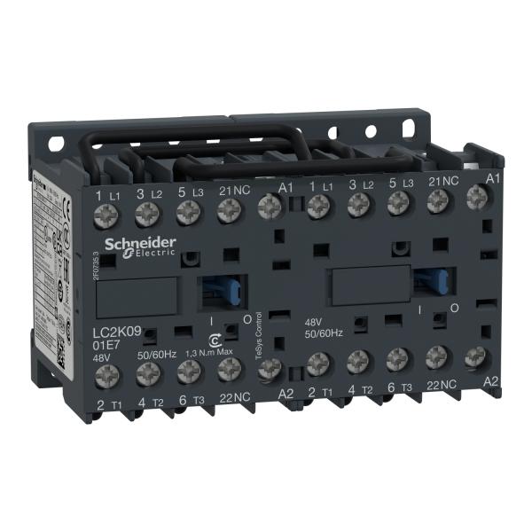 Vignette 2 produit TeSys LC2K - contacteur inverseur - 3P - AC-3 440V - 9A - bobine 48Vca | Ref : LC2K0901E7