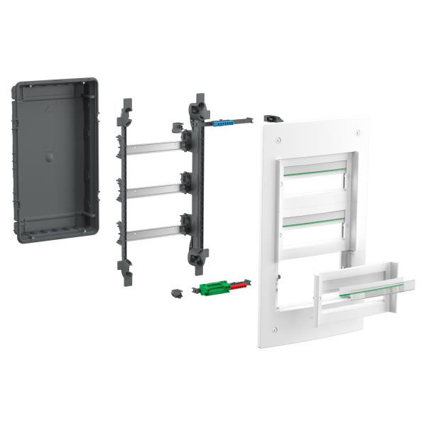 Vignette 2 produit PrismaSeT XS - Coffret encastr 3 ranges 13 modules quip d\'1 bornier de terre. 1 bornier de phase. 1 bornier de neutre - sans porte | Ref : LVSXS313