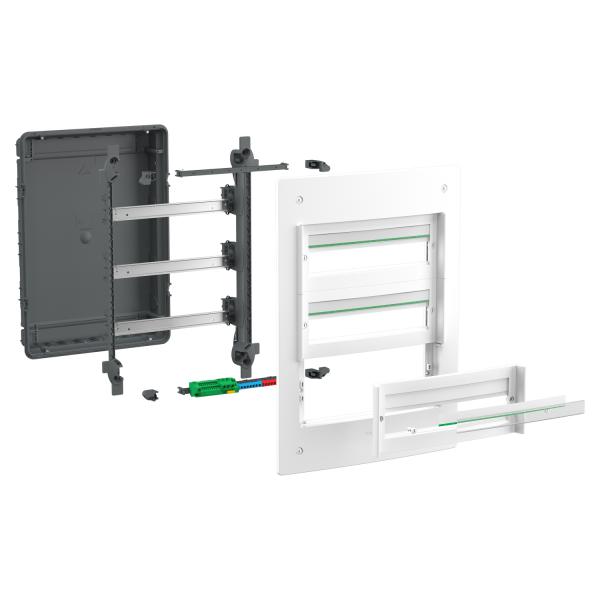 Vignette 2 produit PrismaSeT XS - Coffret encastr 4 ranges 18 modules quip d\'1 bornier de terre. 1 bornier de phase. 1 bornier de neutre - sans porte | Ref : LVSXS418