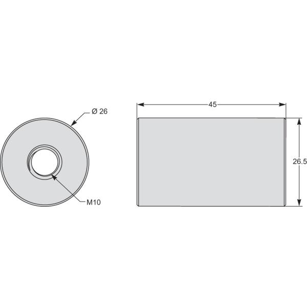 Vignette 2 produit PowerLogic - canon cylindrique pour TI - mixte type A - Ø8,5mm - longueur 32mm | Ref : METSECT5CYL2
