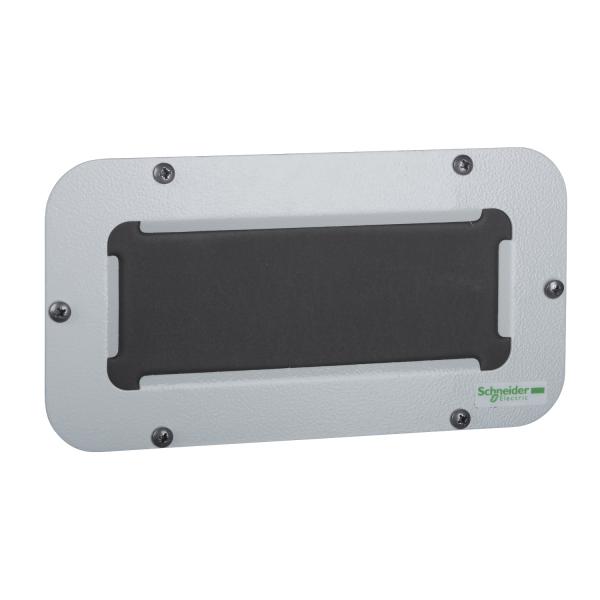 Vignette 2 produit Spacial - plaque passe-cbles FlexiCable - pour coffret S3D - acier - 245x130mm | Ref : NSYTLCME
