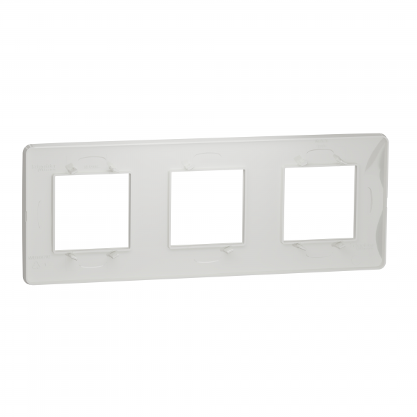 Vignette 2 produit Unica Studio - plaque de finition - Blanc - 3 postes | Ref : NU200618