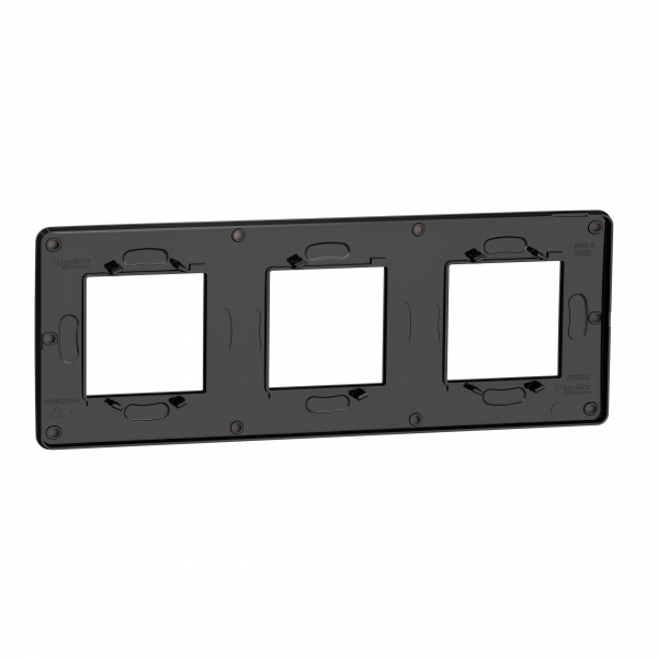 Vignette 2 produit Unica Studio Color - plaque de finition - Chocolat liser� Anthracite - 3 postes | Ref : NU280617