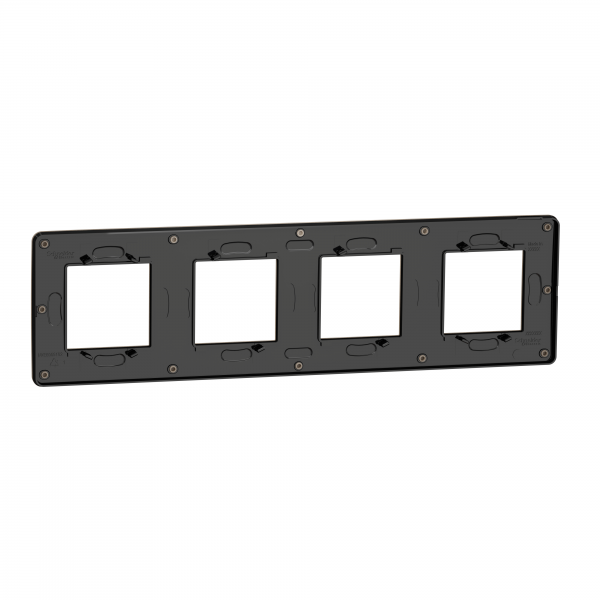 Vignette 2 produit Unica Studio Color - plaque de finition - Taupe liseré Anthracite - 4 postes | Ref : NU280828
