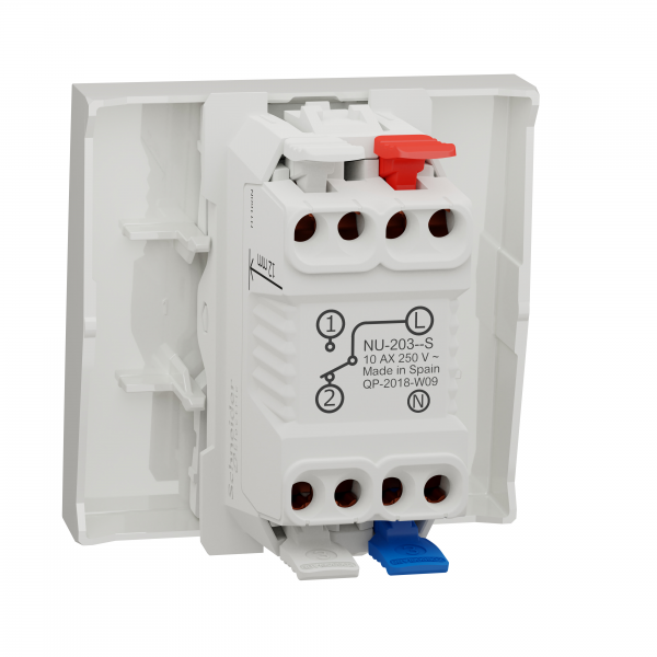 Vignette 2 produit Unica - va-et-vient lum tmoin - 10A - connex rapide - 2 mod - Blanc - mca seul | Ref : NU320318S