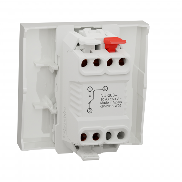 Vignette 2 produit Unica - commande VMC 2 vitesses - 10A - 2 modules - Blanc antimi - mca seul | Ref : NU320320VMC