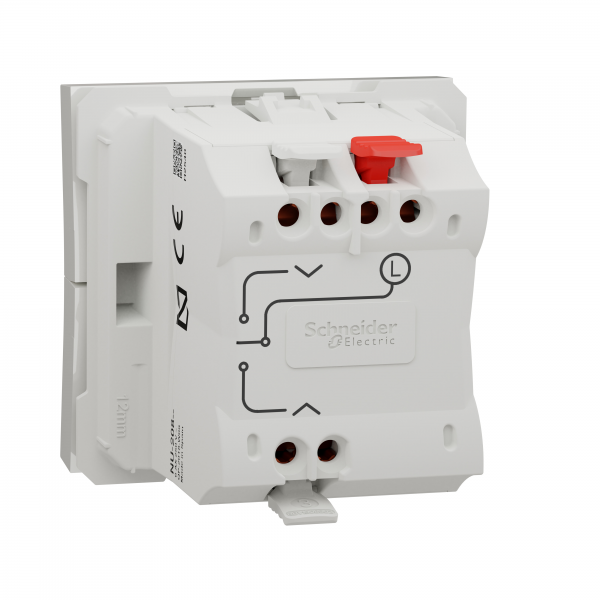 Vignette 2 produit Unica - interrupteur volet-roulant - 3 touches - 6A - 2 mod - Blanc - mca seul | Ref : NU320818
