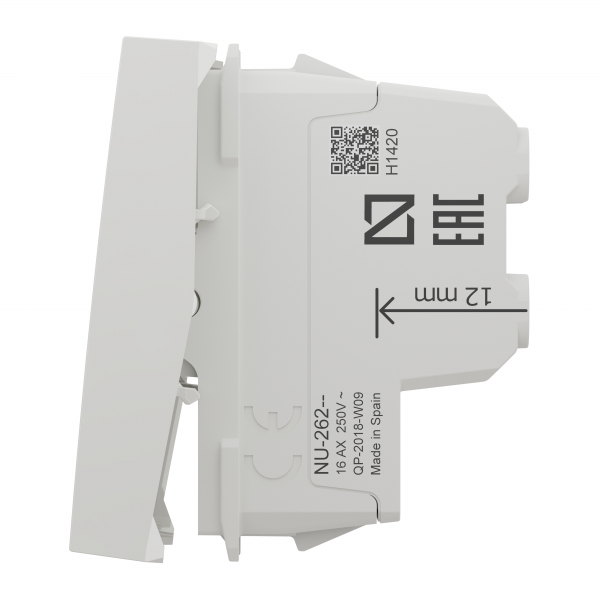 Vignette 2 produit Unica - interrupteur bipolaire - 16A - 2 mod - Blanc - mca seul | Ref : NU326218