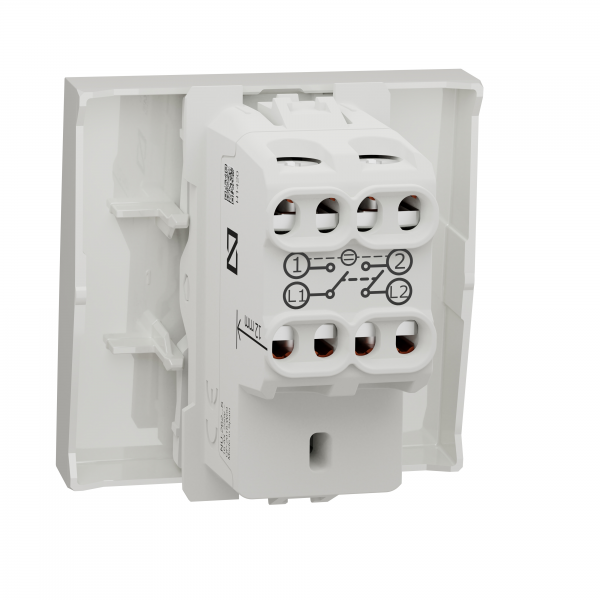 Vignette 2 produit Unica - interrupteur bipolaire lumineux (indication) - 2 mod - Blanc - mca seul | Ref : NU326218S