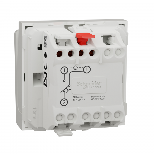 Vignette 2 produit Unica - commande  carte NO/NF - 10A - 2 modules - Blanc - mcanisme seul | Ref : NU328318