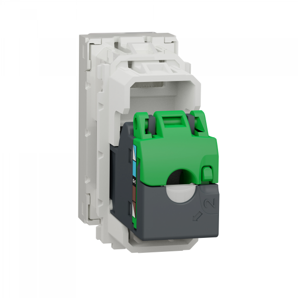 Vignette 2 produit Unica - prise RJ45 simple - cat 6 STP - 1 mod - Blanc - mca seul | Ref : NU341618