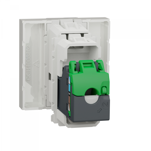 Vignette 2 produit Unica - prise RJ45 simple - cat 6 STP - 2 mod - Blanc - mca seul | Ref : NU341718
