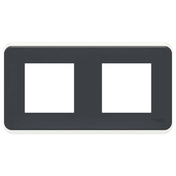 Vignette 2 produit Unica Pro - plaque de finition - Anthracite - 2 postes | Ref : NU400454