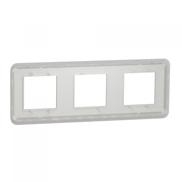 Vignette 2 produit Unica Pro - plaque de finition - Blanc - 3 postes | Ref : NU400618