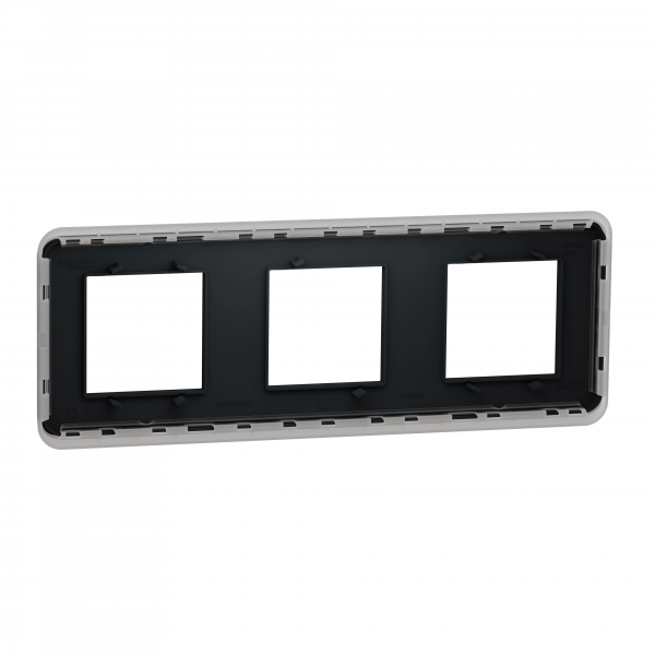 Vignette 2 produit Unica Pro - plaque de finition - Anthracite - 3 postes | Ref : NU400654