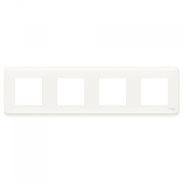 Vignette 2 produit Unica Pro - plaque de finition - Blanc - 4 postes | Ref : NU400818