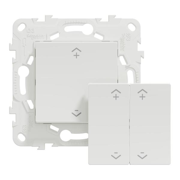 Vignette 2 produit Wiser Unica - interrupteur centralis� sans fil 2 ou 4 BP - Blanc antibact�rien | Ref : NU557120W