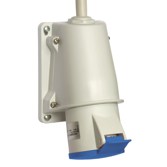 Vignette 2 produit Socle prise BT saille incline, connexion vis, IP44, 32 A 2P+T 200-250 V | Ref : PKF32W423