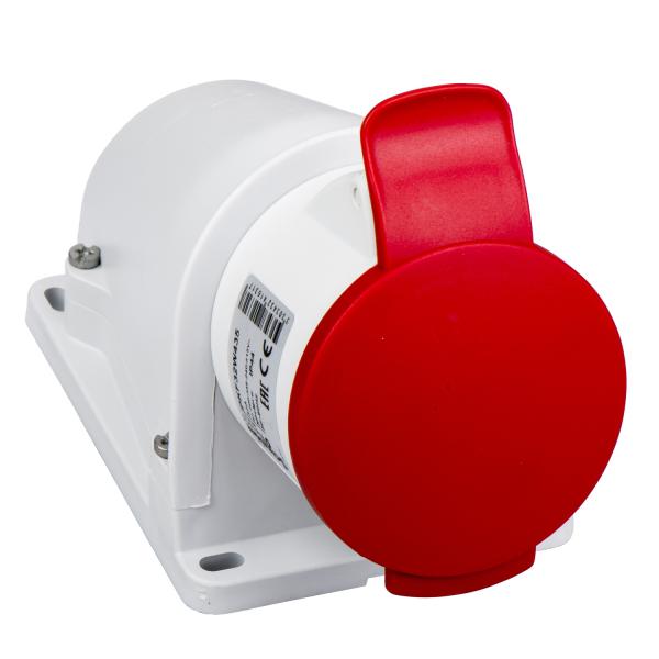 Vignette 2 produit Socle prise BT saille inclinée, connexion vis, IP44, 32 A 3P+N+T 380-415 V | Ref : PKF32W435