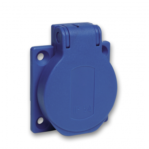 Vignette 2 produit PratiKa - socle de prise NF 50x50mm - 2P+T 10-16 A - IP54 - connex. arr. - bleu | Ref : PKN51B
