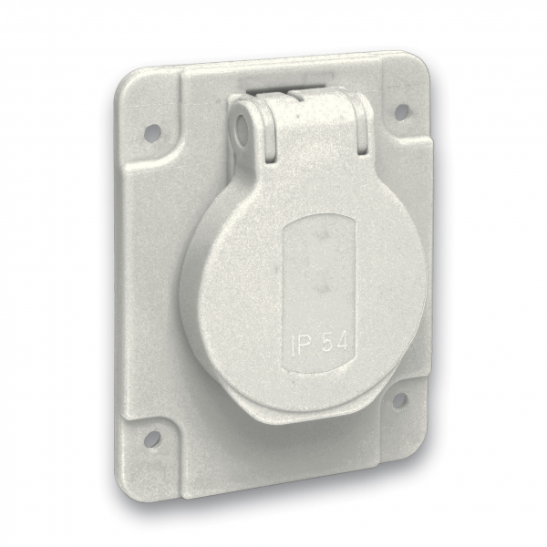 Vignette 2 produit PratiKa - socle de prise NF 65x85mm - 2P+T 10-16 A - IP54 - connex. arr. - gris | Ref : PKN61G