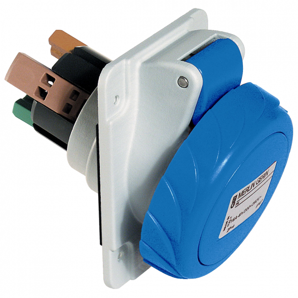 Vignette 2 produit PratiKa - socle de prise industrielle coude 16 A - 2P+T - 200-250 V CA - IP67 | Ref : PKY16F723