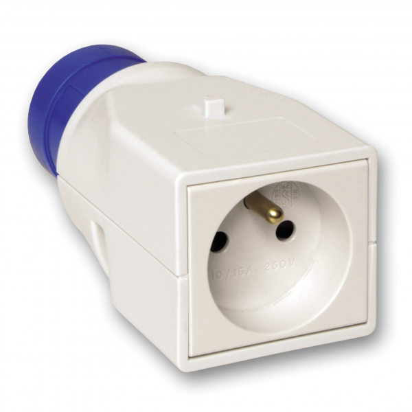 Vignette 2 produit PratiKa - adaptateur brochage industriel-domestique - 16 A 2P+T - 220V | Ref : PKZA204
