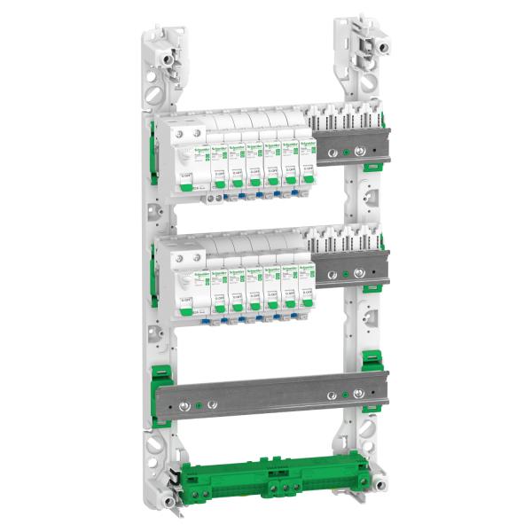 Vignette 2 produit Resi9 - Resi9 - tableau standard logement type T3 T4. 3 ranges. technologie XE - H500mmxL252mmxP108mm - blanc (RAL 9003) - IP30 - 13 modules de 18mm (3 ranges) - compatibilit : Resi9 XE ID. Resi9 XE DM - installation saillie | Ref : R9HPNFC15134P