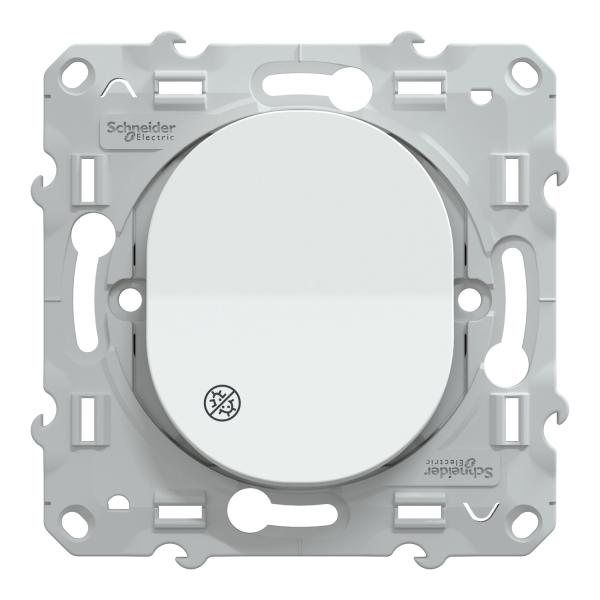 Vignette 2 produit Ovalis - va-et-vient - antibactrien - Fixation par vis - 3x2 bornes auto - 10 AX - 250 V CA 50 Hz - IK04 - IP21 D - couvercle de protection peinture - Certifi NF | Ref : S300204