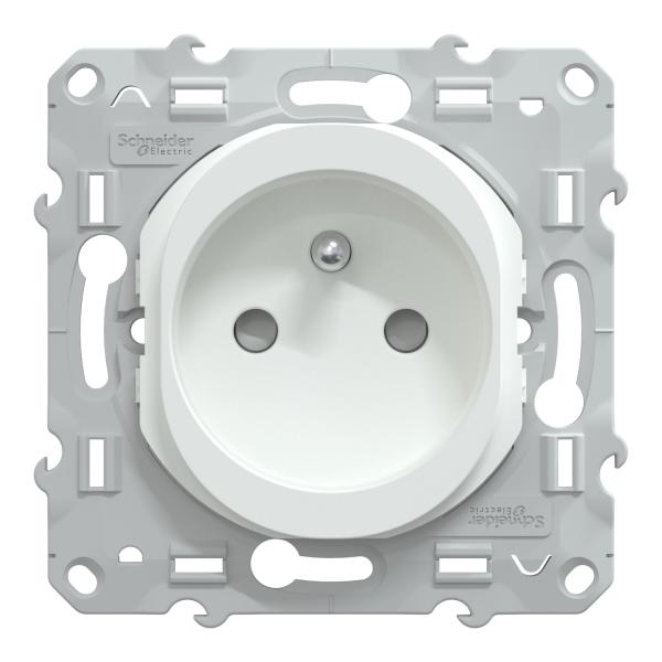 Vignette 2 produit Ovalis - prise de courant  puits - 2P+T - Blanc - fixation par vis - griffes en option - Raccordement : 1 x 1.5?2 x 4 mm souple / rigide / multibrin - bornes automatiques - 16 A - 250 VCA 50 Hz - IK04 IP21D  - protection peinture - NF | Ref : S320059