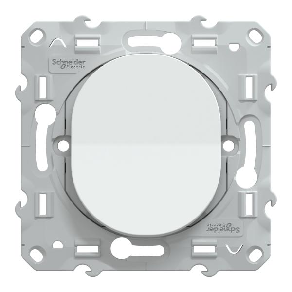 Vignette 2 produit Ovalis - poussoir fermeture - blanc - Fixation par vis - 3x2 bornes auto - 10 AX - 250 V CA 50 Hz - IK04 - IP21 D - couvercle de protection peinture - Certifi NF | Ref : S320206