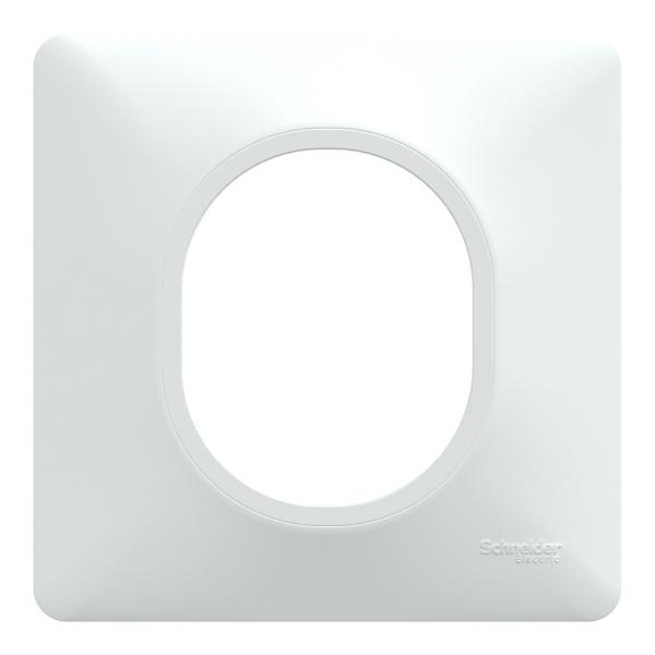 Vignette 2 produit Ovalis - Plaque de finition - 8 crans de fixation - rgulation possible sur le mur - 1 poste Blanc | Ref : S320702