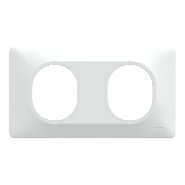 Vignette 2 produit Plaque 2 post Horiz 71mm Blanc | Ref : S320704