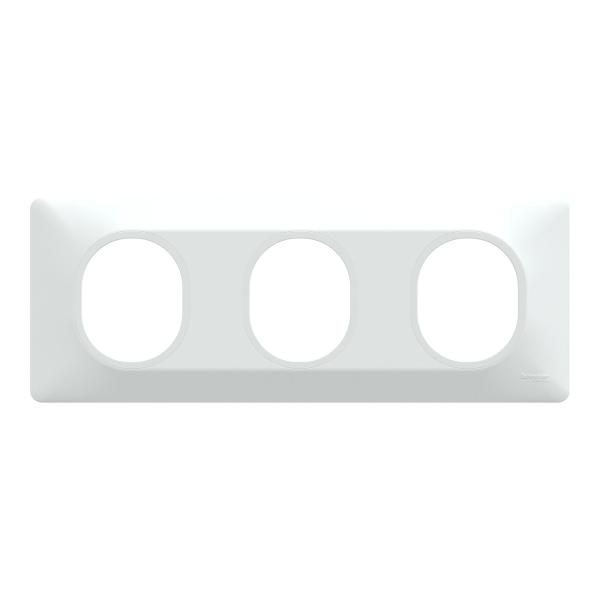 Vignette 2 produit Plaque 3 post Horiz 71mm Blanc | Ref : S320706