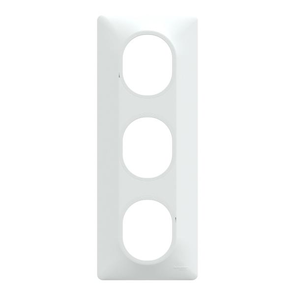 Vignette 2 produit Ovalis - Plaque de finition - 3 postes Vertical - entraxe 71mm - Blanc | Ref : S320726